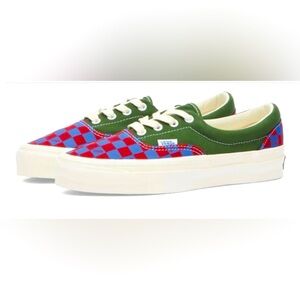 Vans Green and Red Checkered Sneakers